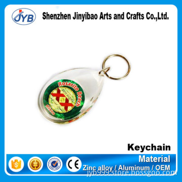 hot sale custom picture inside plastic acrylic oval shaped keychain